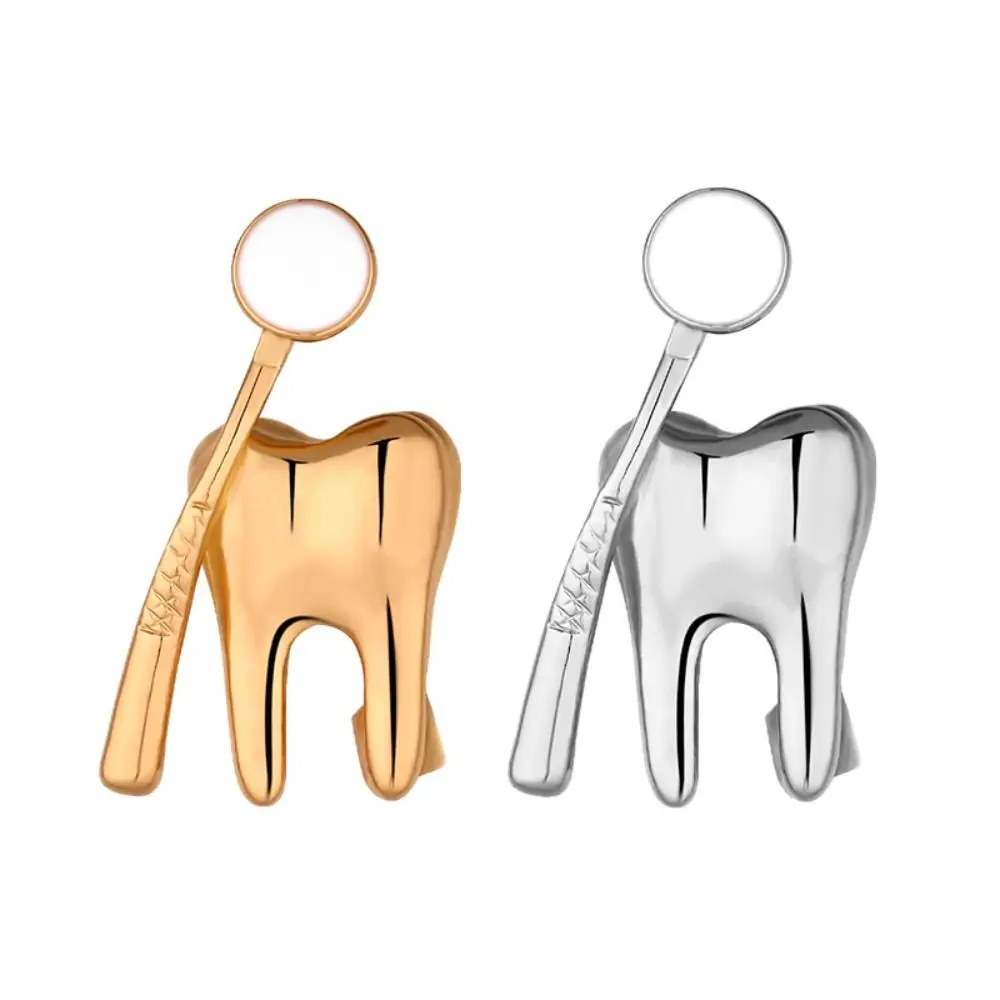 Geometric Tooth Shape Brooch Cartoon Zinc Alloy Korean Style Dentist Nurse Enamel Pins Pin Backpack Badge Jewelry Gift
