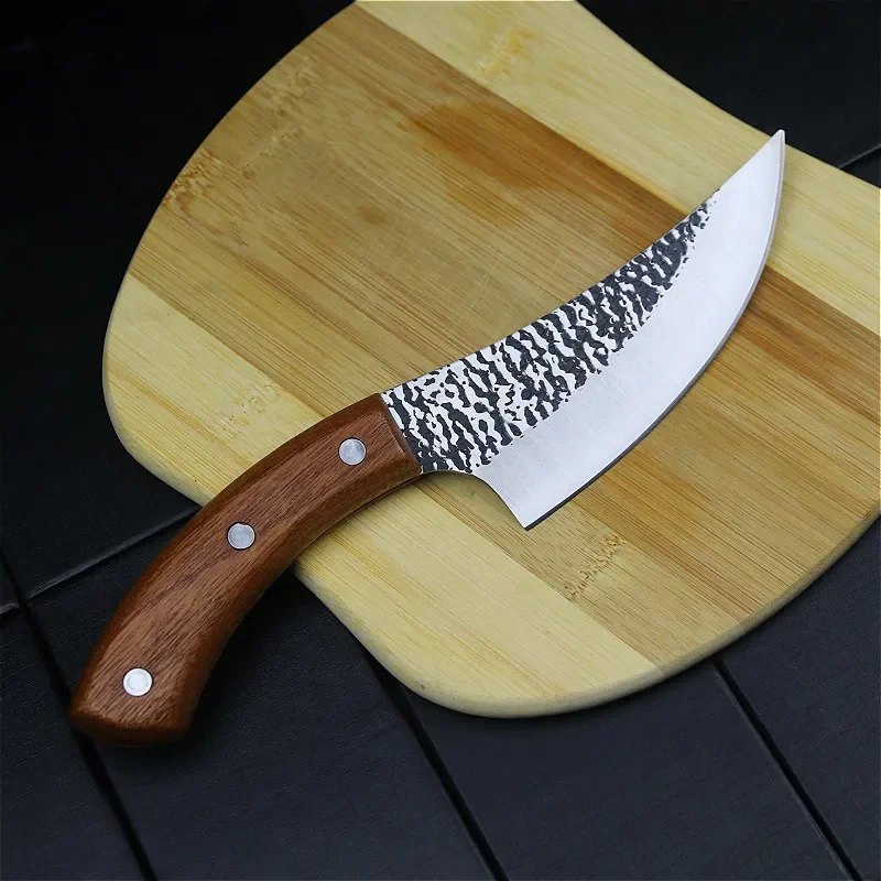 Sharp tang kitchen knife hand-forged high carbon composite steel kitchen knife meat cleaver meat cleaver Boning knife+Knife oil