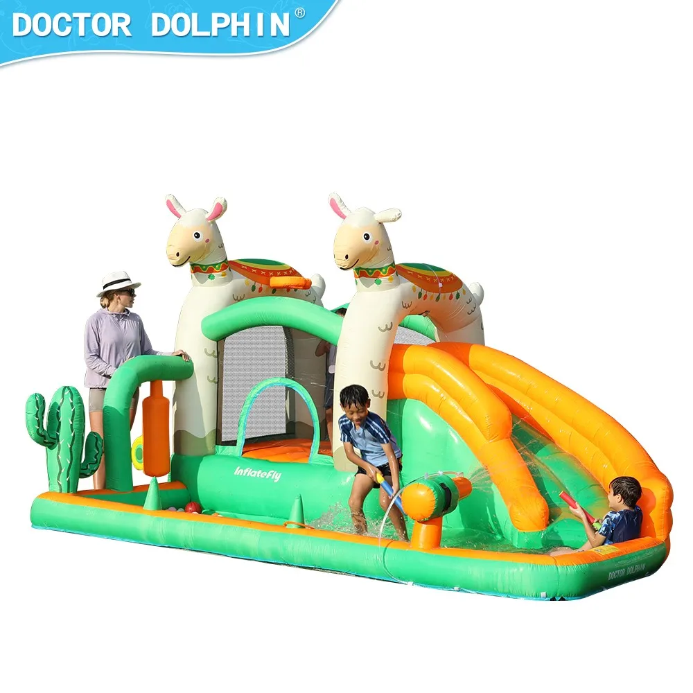 En Stock, trampolín inflable de castillo saltador para uso doméstico con combinación de casa de rebote deslizante para niños