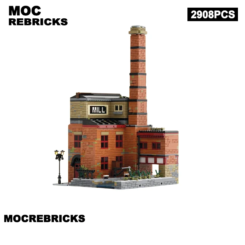 MOC Street View Victorian Factory Building Blocks Set Modular Vintage Industrial Architecture Model DIY Bricks Toy Gift Adults