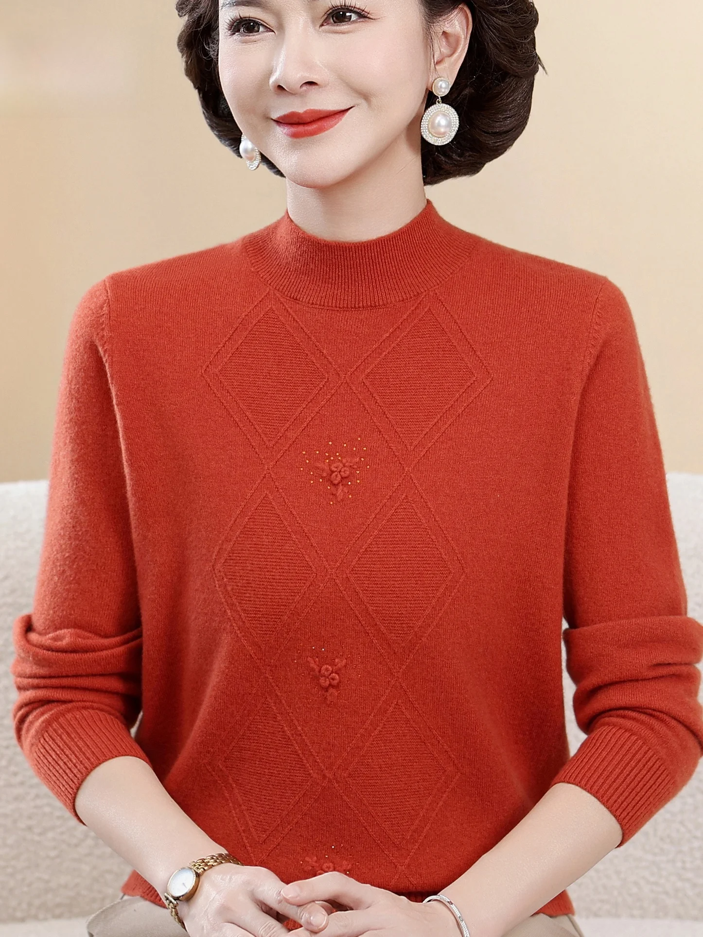 

Высококачественный шерстяной модный женский свитер с высоким воротником, осенне-зимний базовый топ, теплый размер-стойка, свободный крой