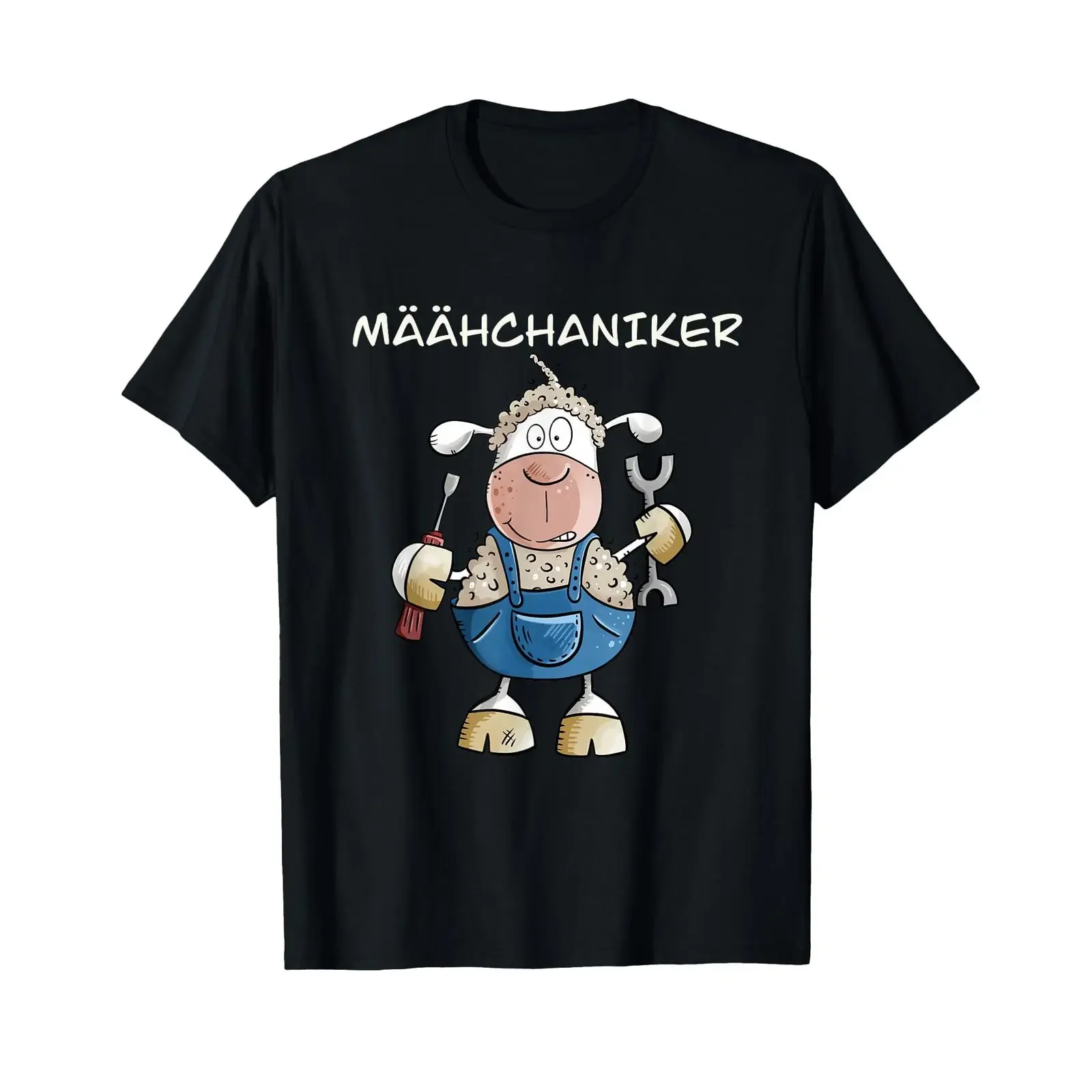 Funny sheep pun mowing mechanic I wrench T shirt vintage Washed graphic homme Casual Versatile streetwear Soft Slightly
