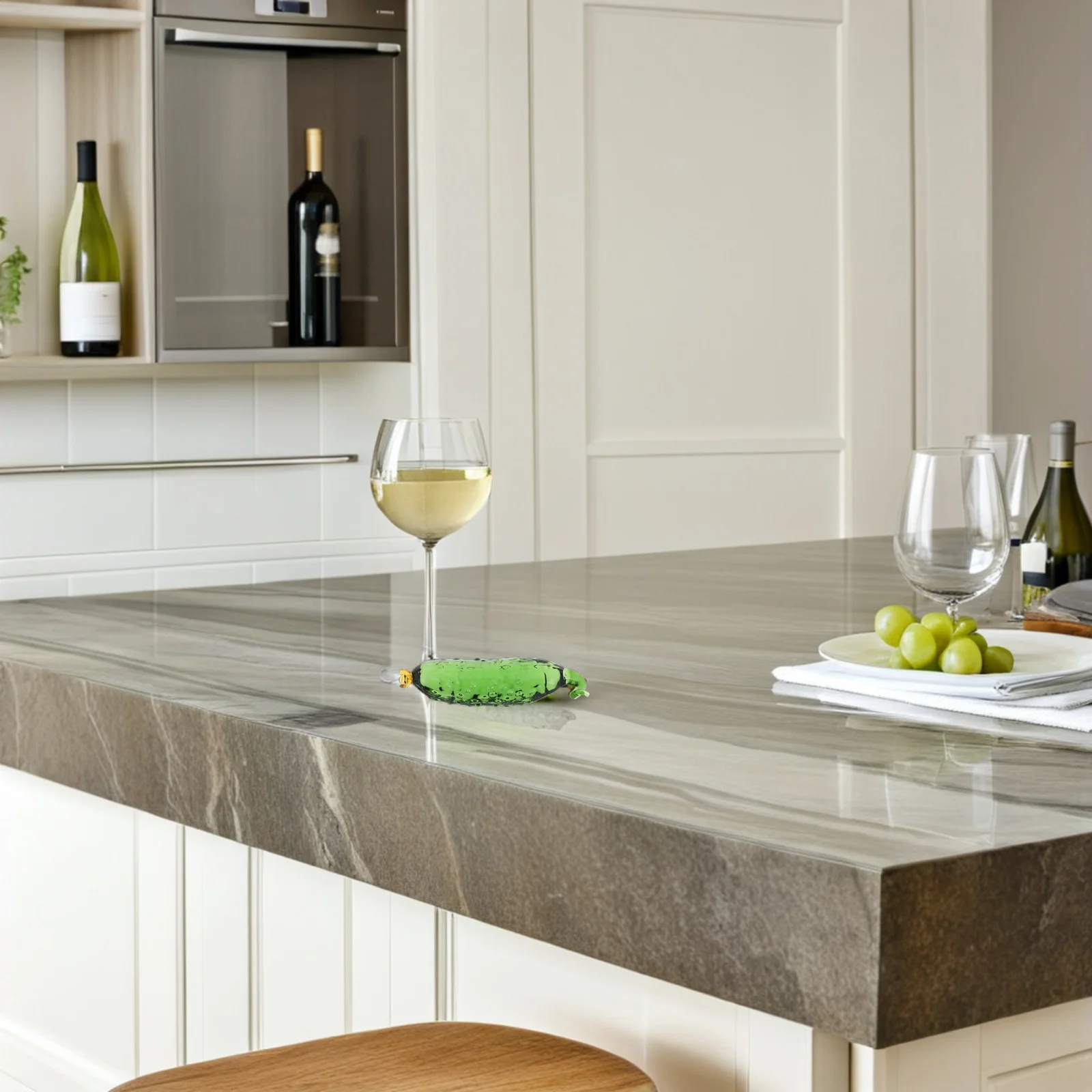 

Glass Cucumber Ornament Desktop Simulation Decor Realistic Vegetable Centerpiece for Table Living Room Decoration