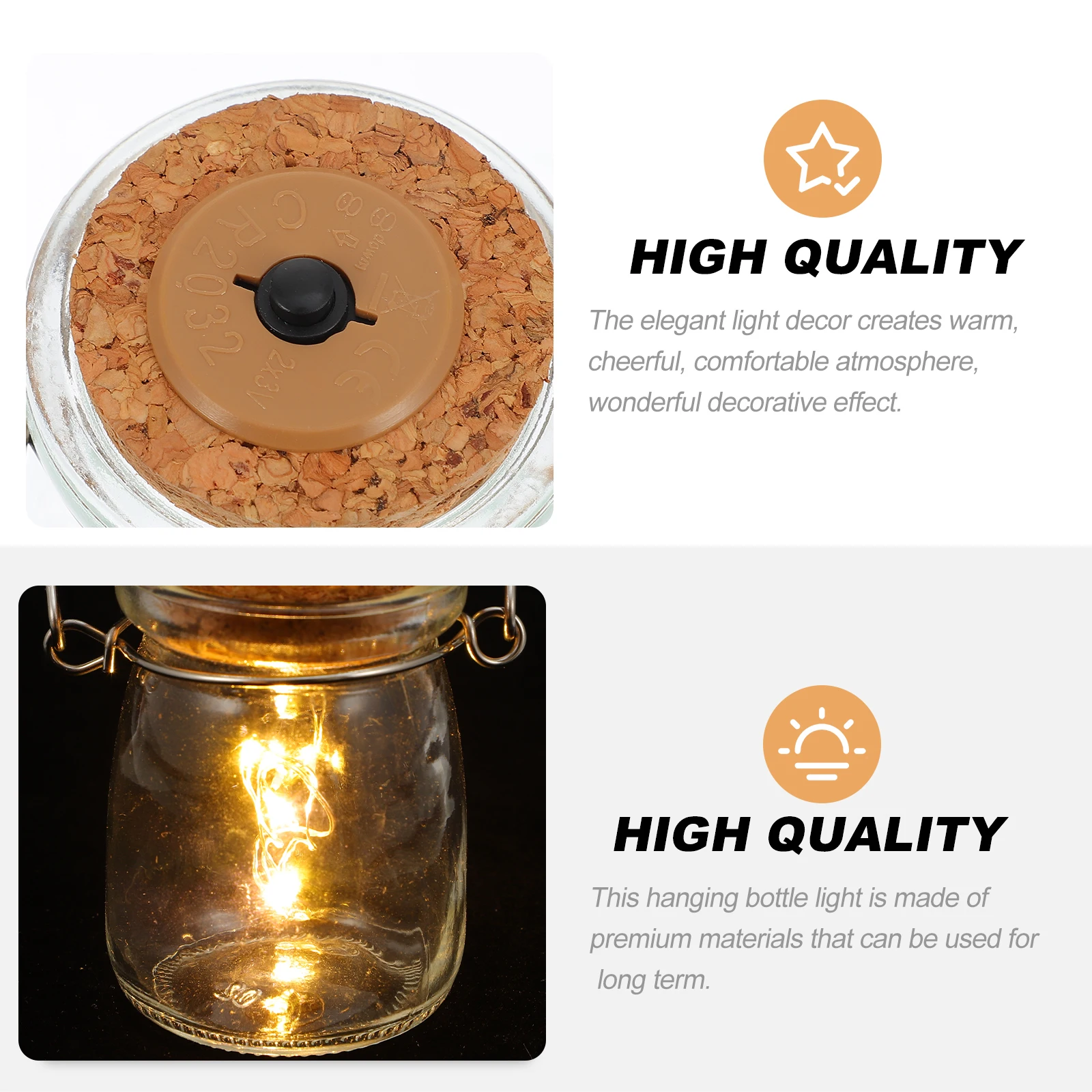 

1pc Glass Bottle Hanging Lamp Wedding Decorative Jar Night Light For Home Party Garden Glass Jar Hanging Luminous Bottle Light