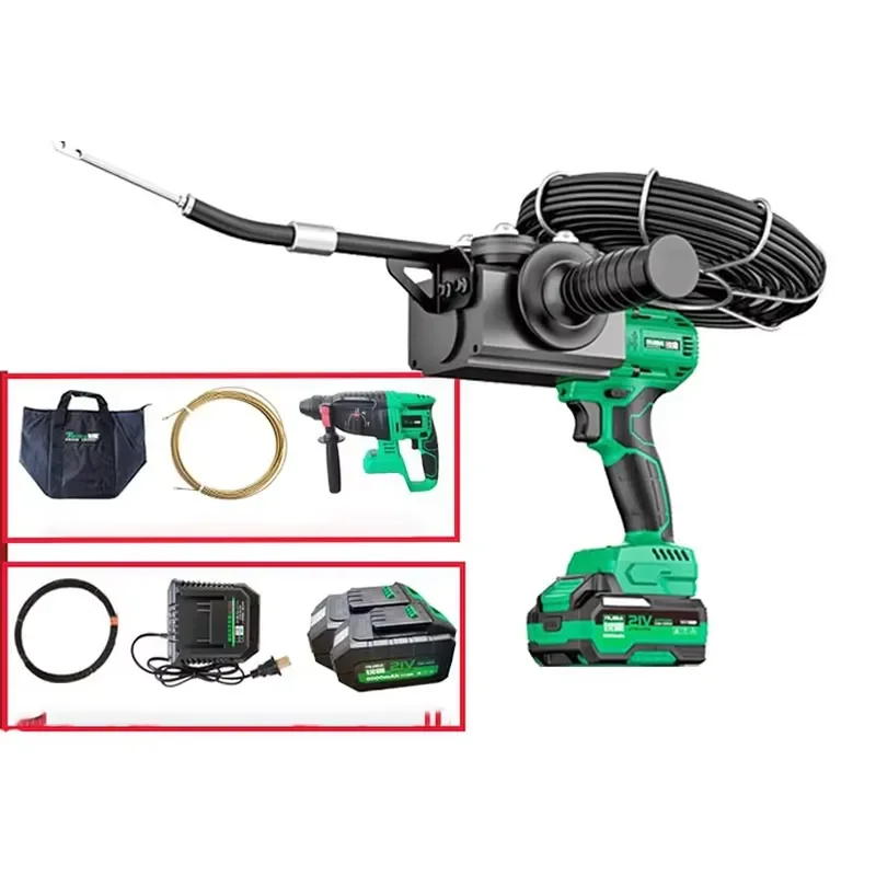 New Lithium Cordless Stringing Machine Cable Automatic Wall Lead Wire Electric Rechargeable Threading Machine for Electrician