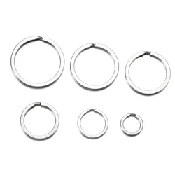 10-20Pcs 15-35mm Stainless Steel Key Rings Round Flat Line Key Ring For Key Chains Key Rings DIY Jewelry Making Accessories