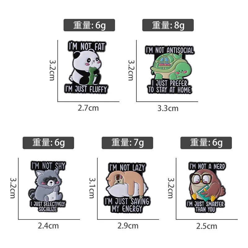 

Персонализированная милая брошь в виде черепахи панды, креативный мультяшный ленивец, сова, енот, аксессуар, значок--