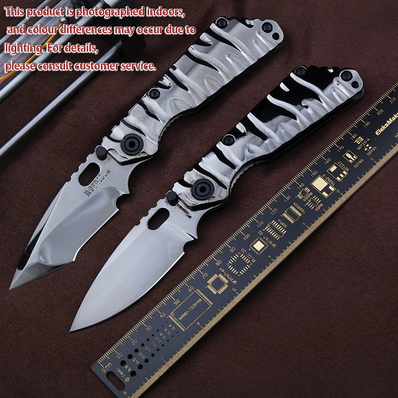 M390 Steel Folding Knife with TC4 Titanium Handle DLC Coated Blade EDC Outdoor Camping Tool Pocket Knife Collectible Gift - view 3