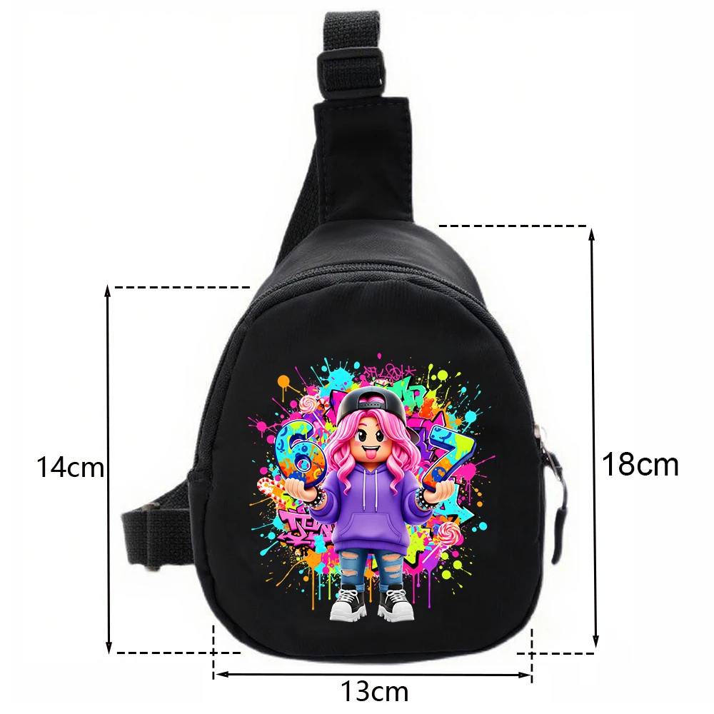 

Мини-сумка через плечо Roblox с принтом 67 Pattern Print для девочек, повседневная маленькая сумка-рюкзак через плечо