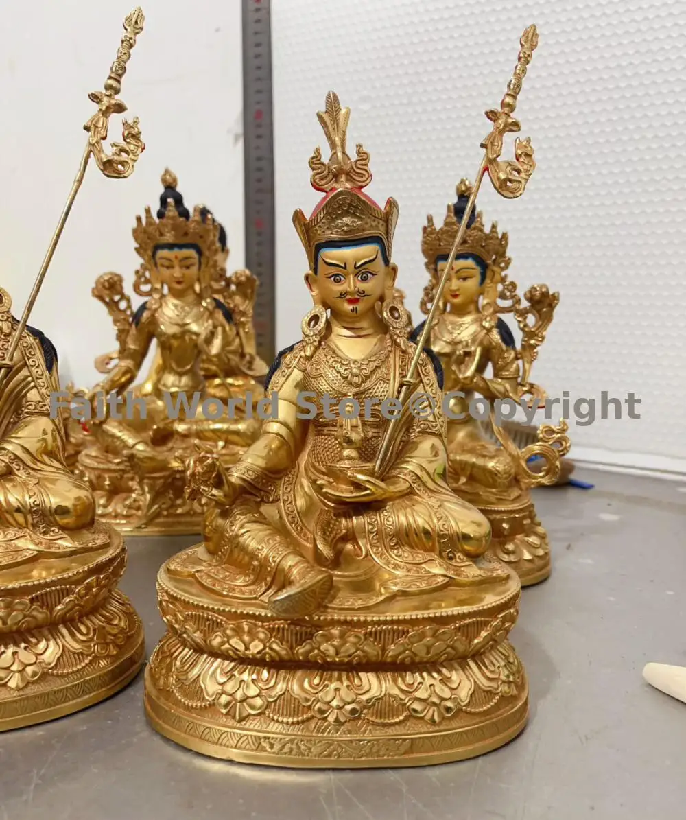 2025 Exclusive buddha Buddhism Tibet Guru Rinpoche almighty Buddha gilding copper family Protector Exorcism Bless safety healthy