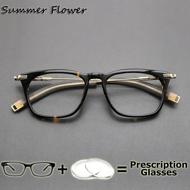 

Acetate Eyeglass Titanium Prescription Glasses Woman Myopia Photochromic Lenses Men's Medical Glasses High End Optical Lenses