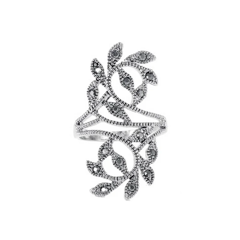 

Retro Court Sle Hollow Floral Design Index Finger Ring for Women New Faion Jewelry Hand Accory Small Batch Production
