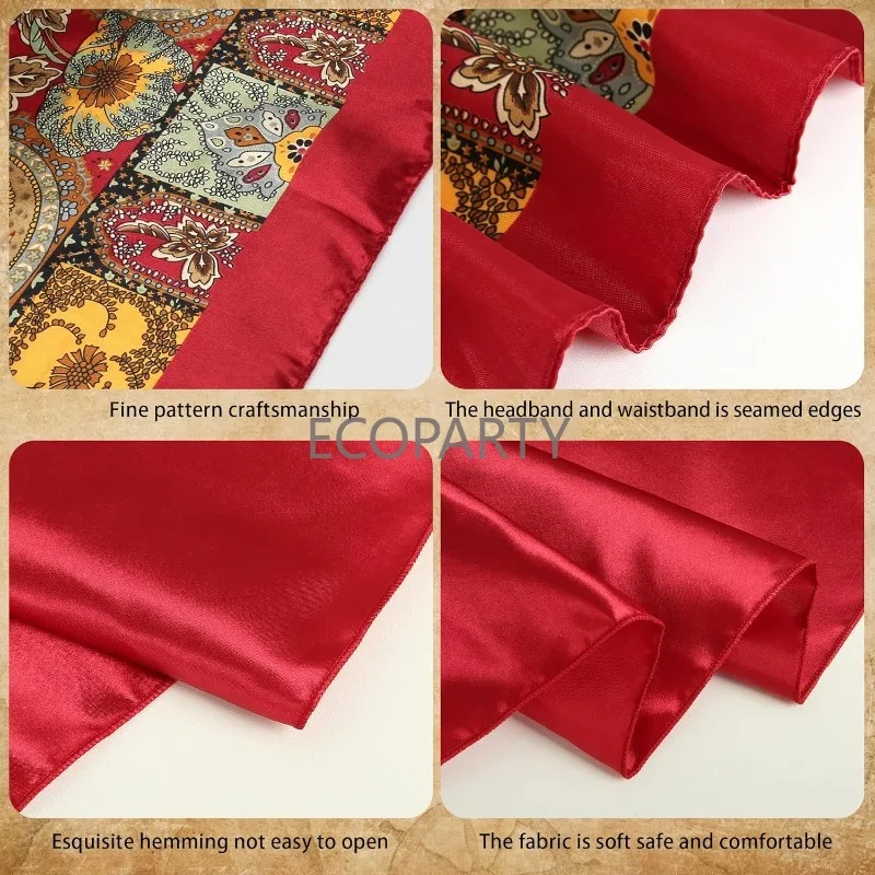 6 SZT. Akcesoria do kostiumu pirata dla kobiet, kapitan pirat, akcesoria z bandaną, chustą na głowę, szarfą, naszyjnikiem, przebranie na Halloween