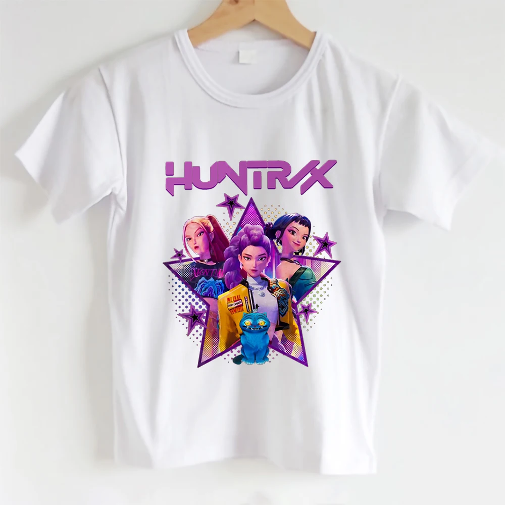 تي شيرت بناتي بنمط سلسلة الرسوم المتحركة KPOP Hunters، تي شيرت لطيف لمجموعة فتاة Huntrix #1