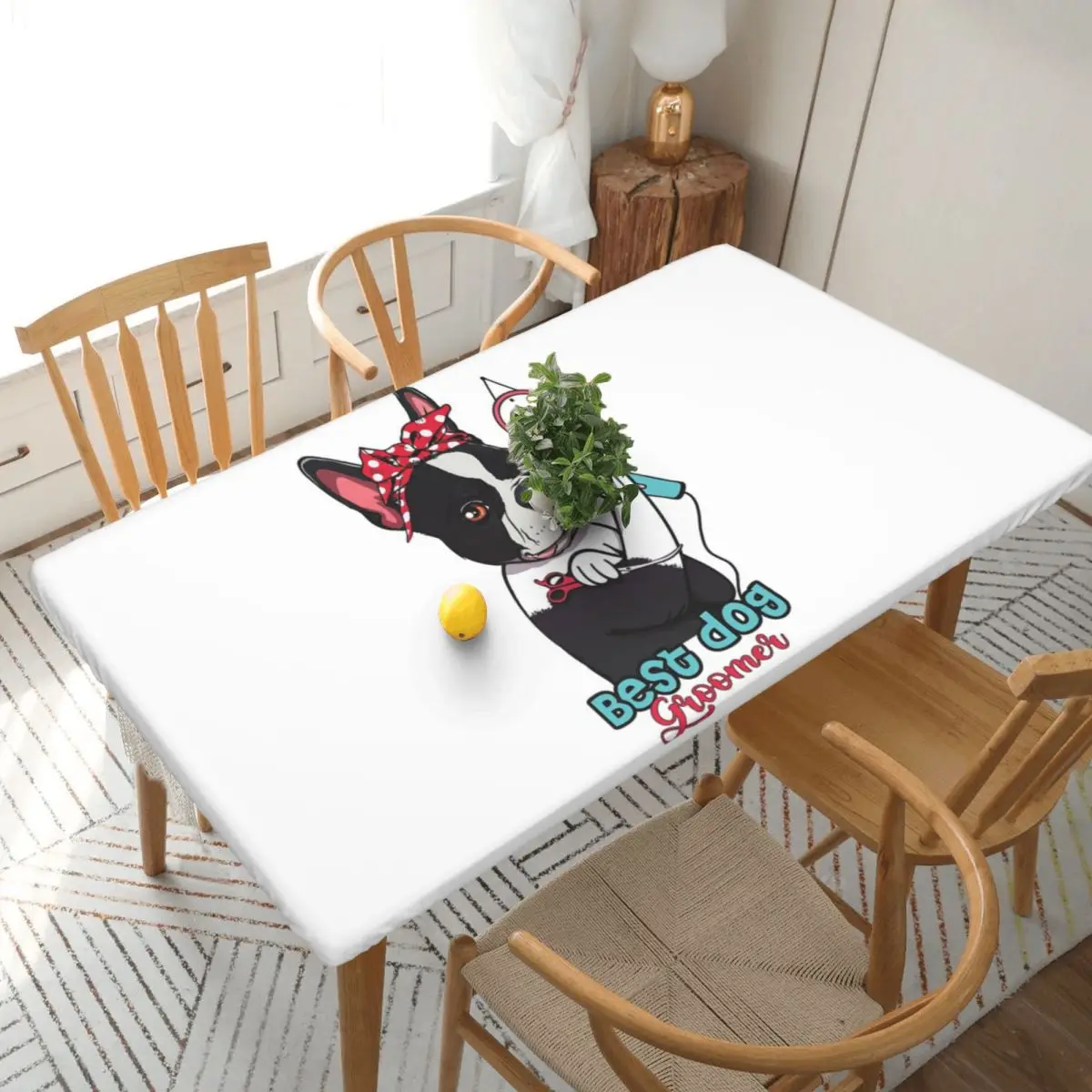Dog Groomer Gift For Women Dog Grooming Customized Rectangular Tablecloth Oilproof Table Cover for Dining Events Table Cloth