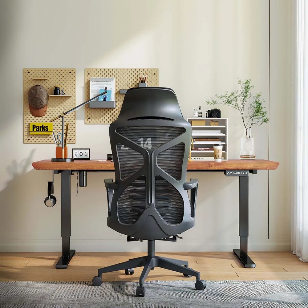 Ergonomic Office Chair with High-Density Foam Cushion and Lumbar Support. Breathable Mesh,Swivel Armrests,Stylish Gray or White