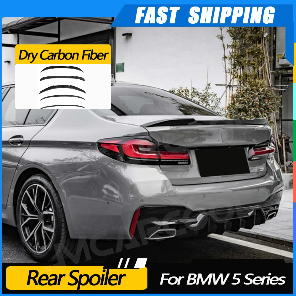 

JMCARCOOL For BMW 5 Series G30 F90 2017-2022 Dry Carbon Fiber Rear Bumper Trunk Boot Spoiler Wing Trim Rear Spoiler Body Kits