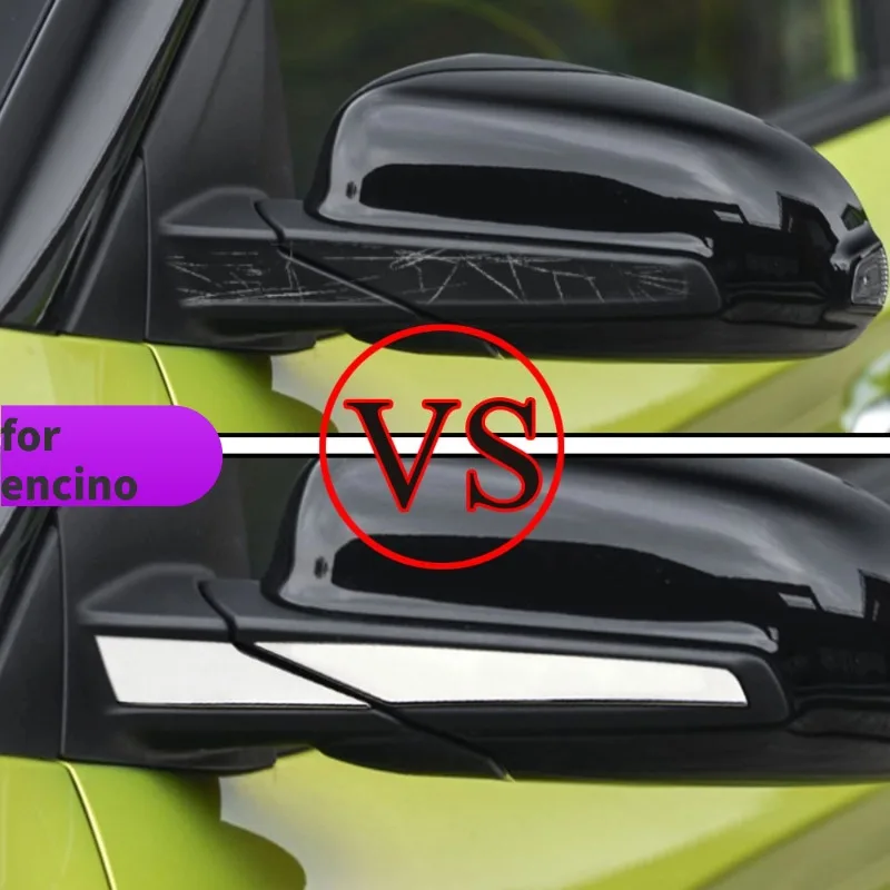 Pcs Car Rearview Mirror Anti-Scratch Cover Trim for Hyundai Kona Kauai Encino 2018 - 2021 Stainless Steel Sticker Accessories