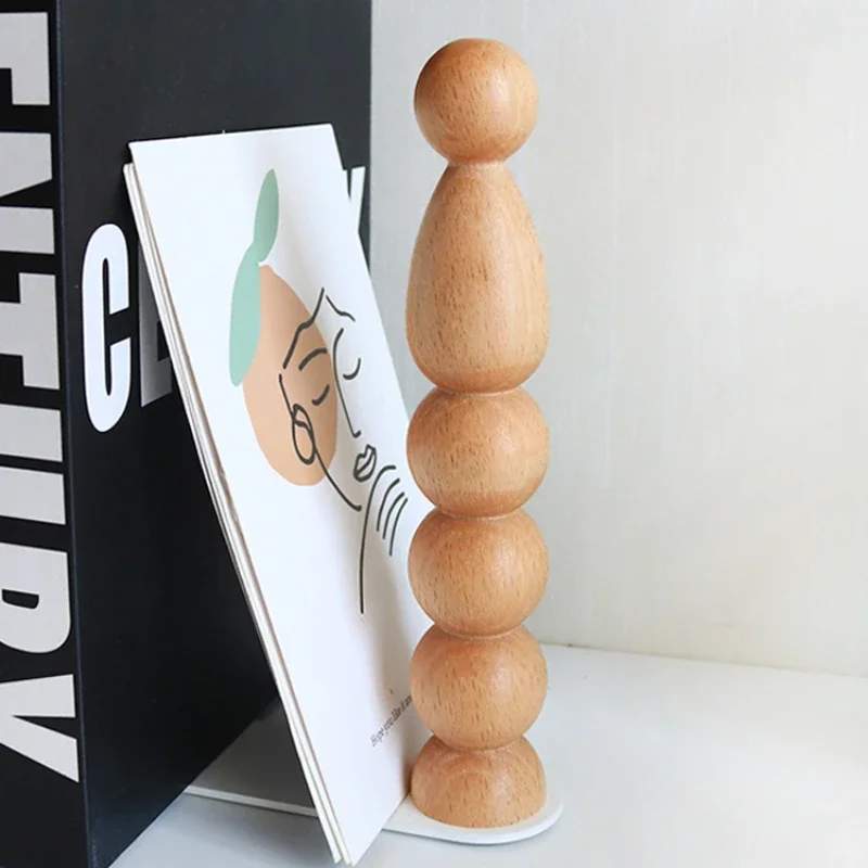 Creative Wooden Book Stand Extendable Book ClampRetractable Doughnut-Shaped Bookend Mobile Book Support Functional Bookshelf