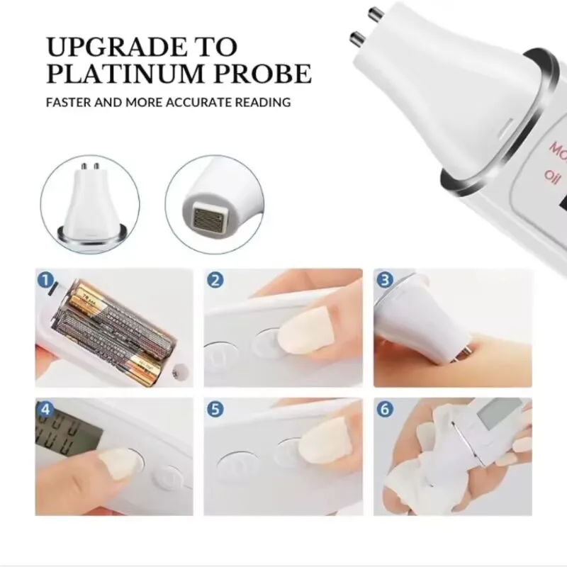 Huidolie en vochttester LCD digitale precisiedetector Huidsensoranalyse Digitale monitor Gezichtsverzorgingshulpmiddelen Schoonheidsapparaat