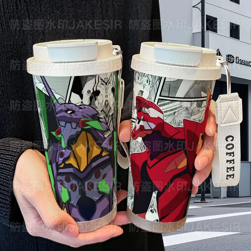 Anime Neon Genesis Evangelion Water Cup Asuka Rei Thermos Cups Cartoon 316 Stainless Coffee Cups Portable Tourism Motion Bottle