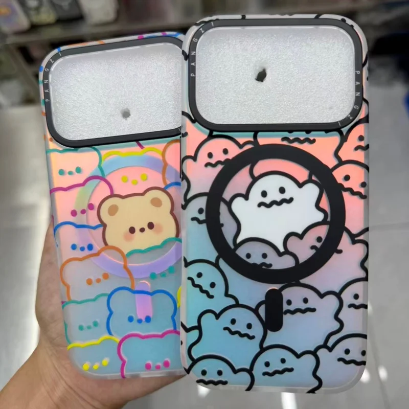 

Original semi transparent frosted magnetic case suitable for iPhone 17 16 15 Pro Max trend anti drop magnetic protective cover