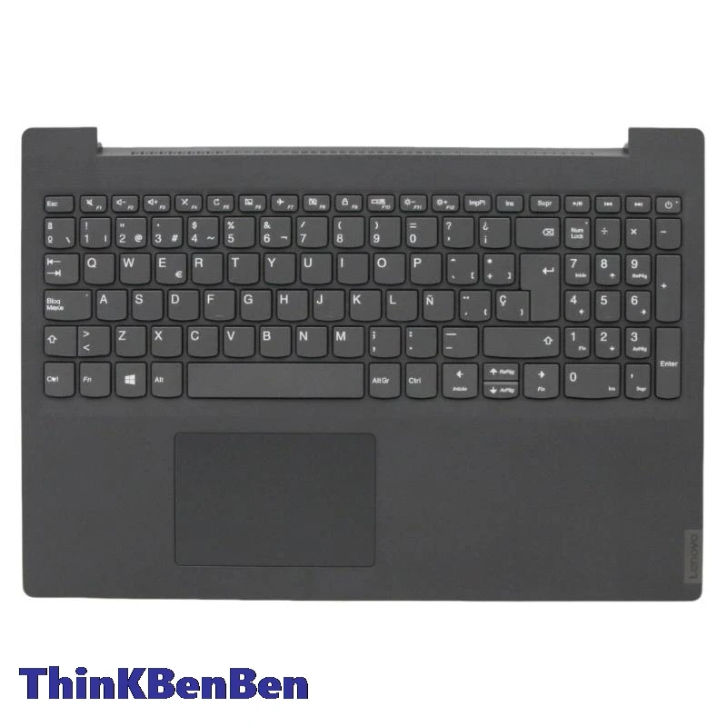 Capa superior Palmrest Shell para Lenovo, ES Espanhol Teclado Cinza Ferro, V140, 15, 15IWL, V155, api, 5CB0U42648