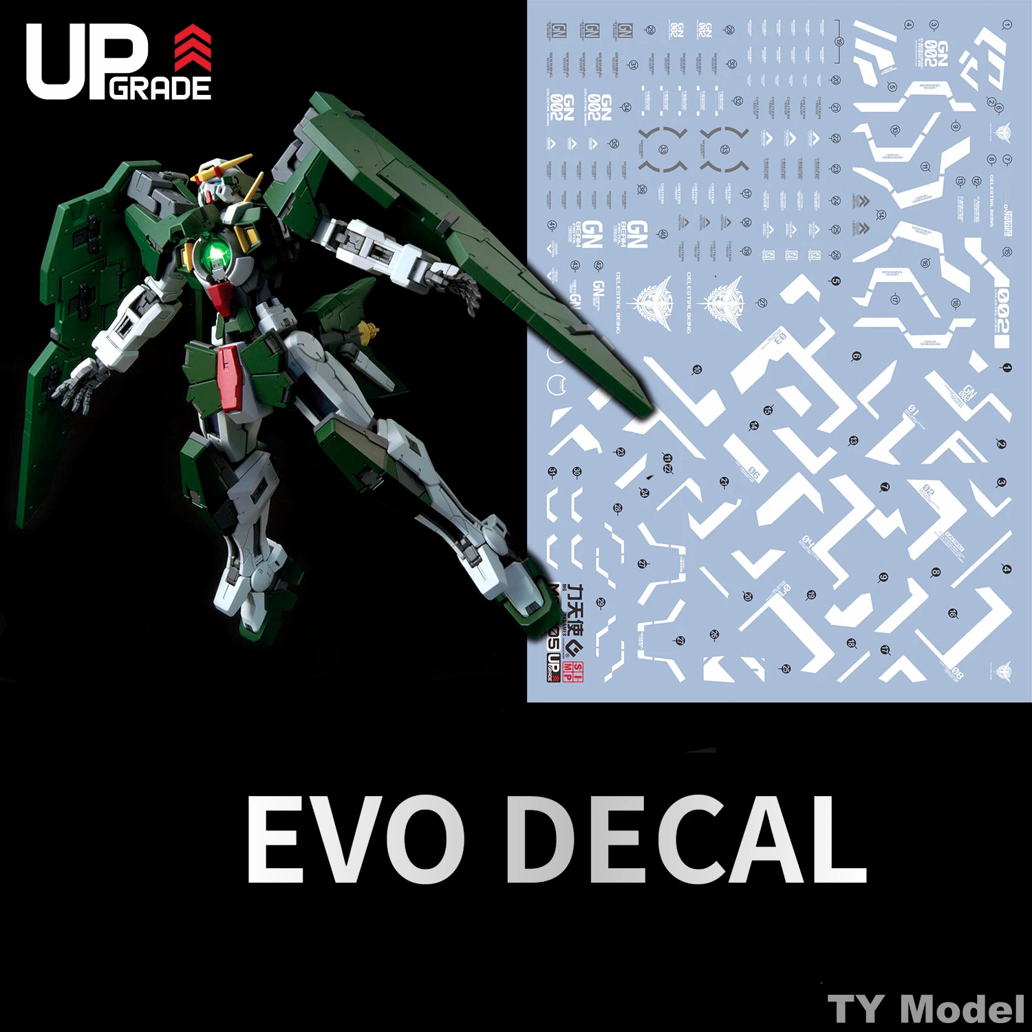 

EVO MG-205 Fluorescent Water Slide Decals For MG 1/100 GN-002 Dynames 00 DIY Model Assembly Hobby Upgrade Accessories