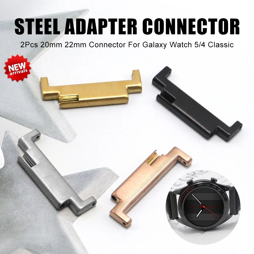 1Pair Connector Adapter Spring Bars For Galaxy Watch 46mm Gear S3 Strap 20mm For 22mm For Huawei GT3 3 Pro 2Pcs Release Pins