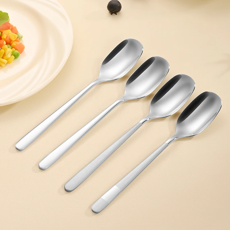 1pc 304 Stainless Steel Spoon Soup Spoon Rice Spoon LongHandle Tableware Set Kitchen Utensils