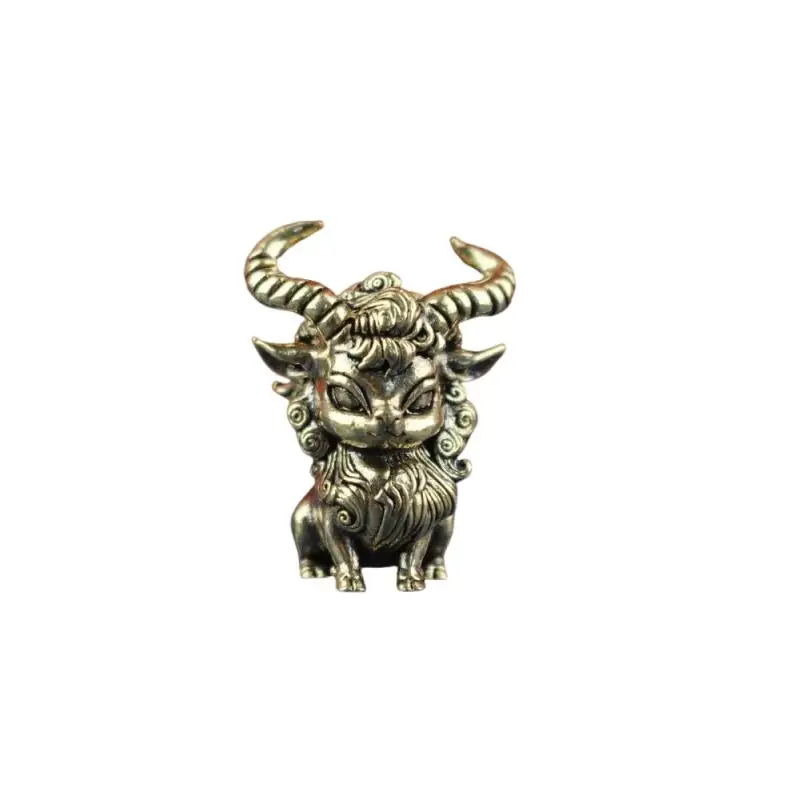 Copper Retro Mini Ornament Warcraft Sheep Demon Figure Home Decoration Accessories Sheep Head Ornament Desktop Decor