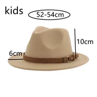 Hats for Women Fedoras Girls Hat Boys Hat Felted Kids Baby Caps Small 52cm 54cm Belt Wedding Cute Kid Fedoras Sombreros De Mujer