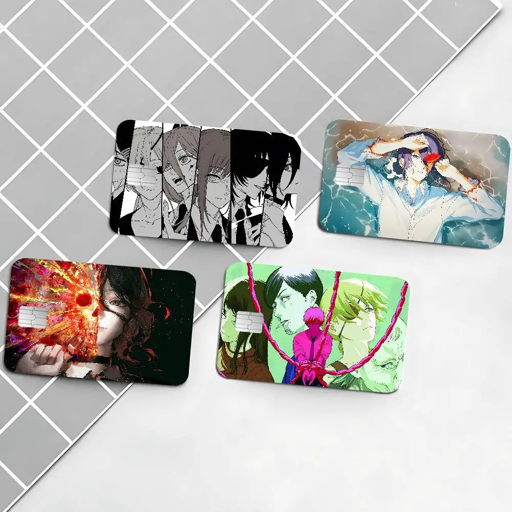 Anime Chainsaw Man Anmie Sticker Film Skin Cover for Credit Card Debit Bank Card Front