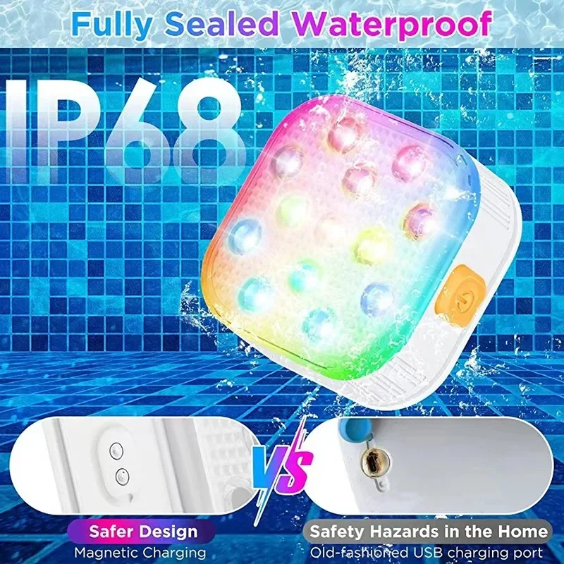 

13 LEDs Submersible Light with Remote Control Underwater Night Lamp for Pool Vase Bowl Wedding Party Decoration Underwater Light