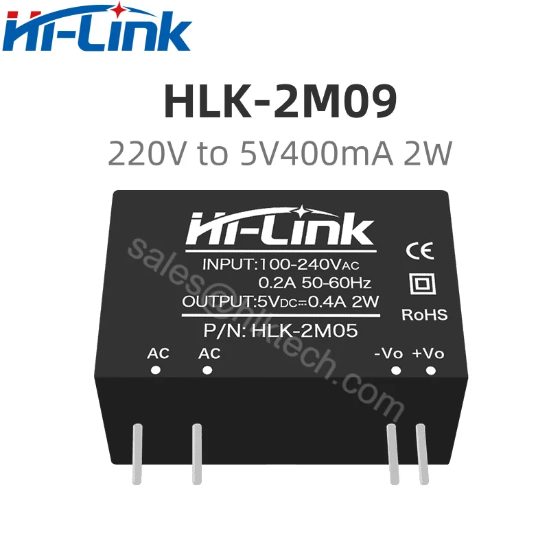 Hilink Original 10pcs/lot HLK-2M05 Converter Power Module 220v to 5v 0.4A 2W ACDC Compact Isolated Switching Power Supply Module