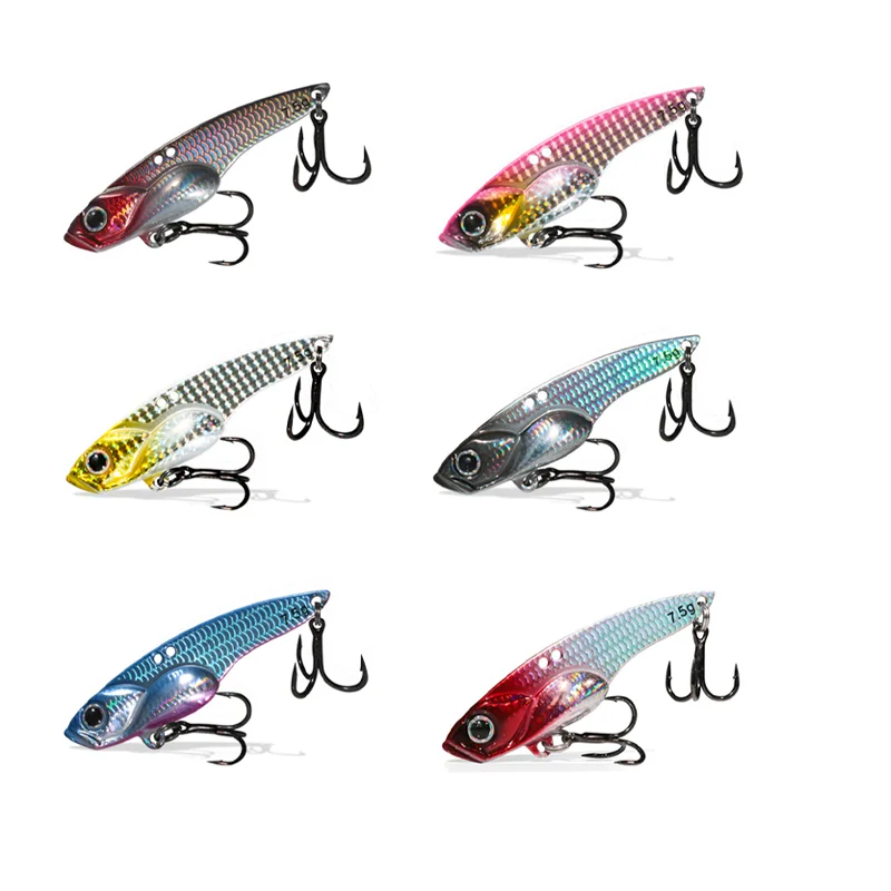 50PCS VIB Fishing Lure 3.5g 5g 7.5g 10g 14g Blade Metal Vibration Bait Bass Pike Perch