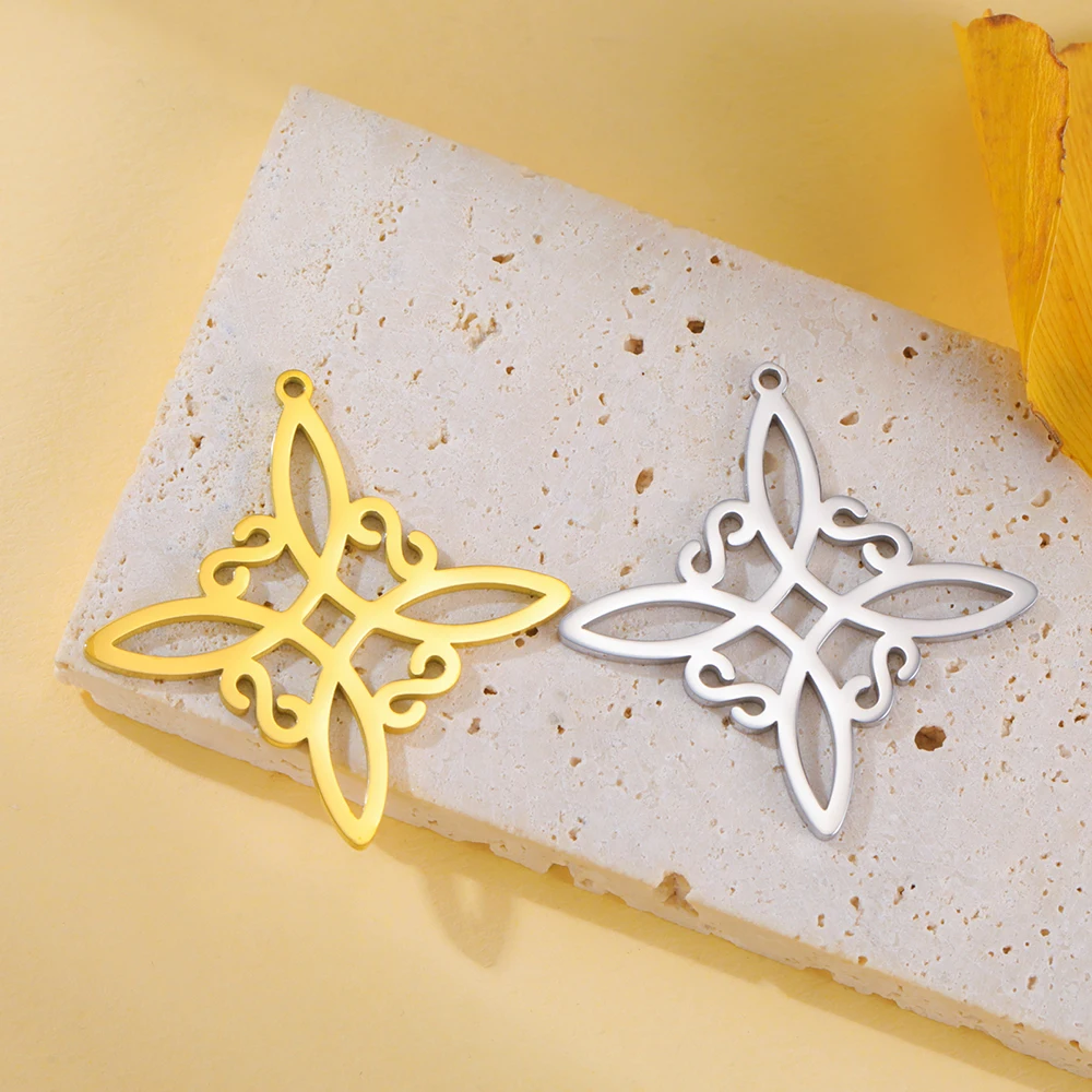 Dawapara Edelstahl Hexenknoten Charms für Halskette Ohrringe Trinity Knot Religiöse Symbole Anhänger DIY Schmuckherstellung – Detail 8