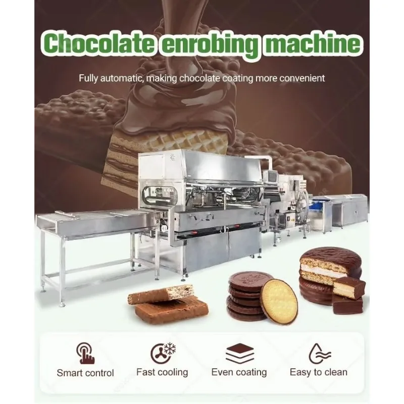 Chocolate Enrobing Machine Ready-to-Use Coating System for Beginners, Applicator for Nut Dried Fruit & Donut Coating Tasks
