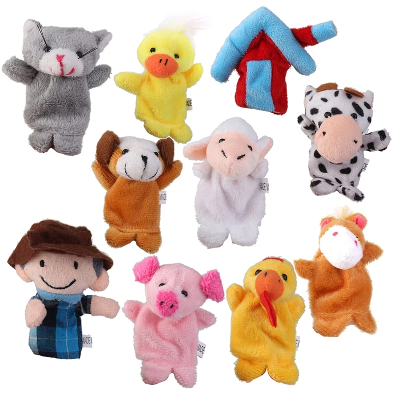 Old MacDonald Farm Animals Finger Dolls Children Prefer Toys 10pcs