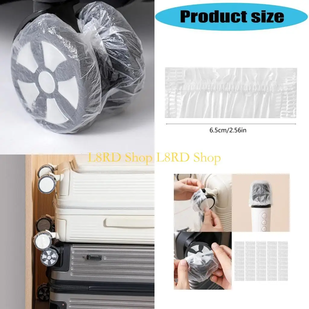 L8RD 50/80pcs Disposable Wheel Covers For Suitcases Non Woven Fabric Wheel Sleeve Protectors To Maintain Cleanliness