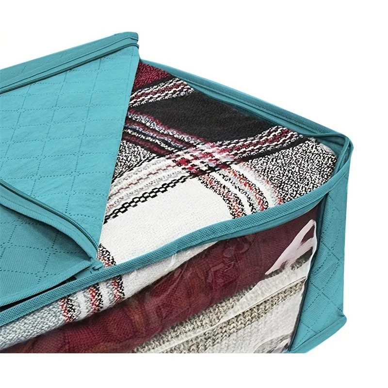 Juego de3 bolsas Almacenamiento plegables para ropa y mantas con tapas assu maliën el armario del dormitorio