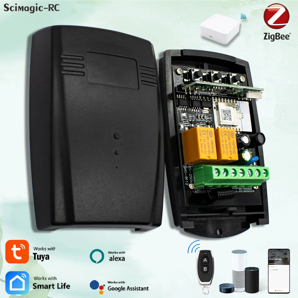 

Zigbee Wi-Fi Smart Tuya устройство открывания гаражных ворот 433,92 МГц 433 МГц 2-канальный приемник с фиксированным подвижным кодом многобрендовый контроллер переключатель