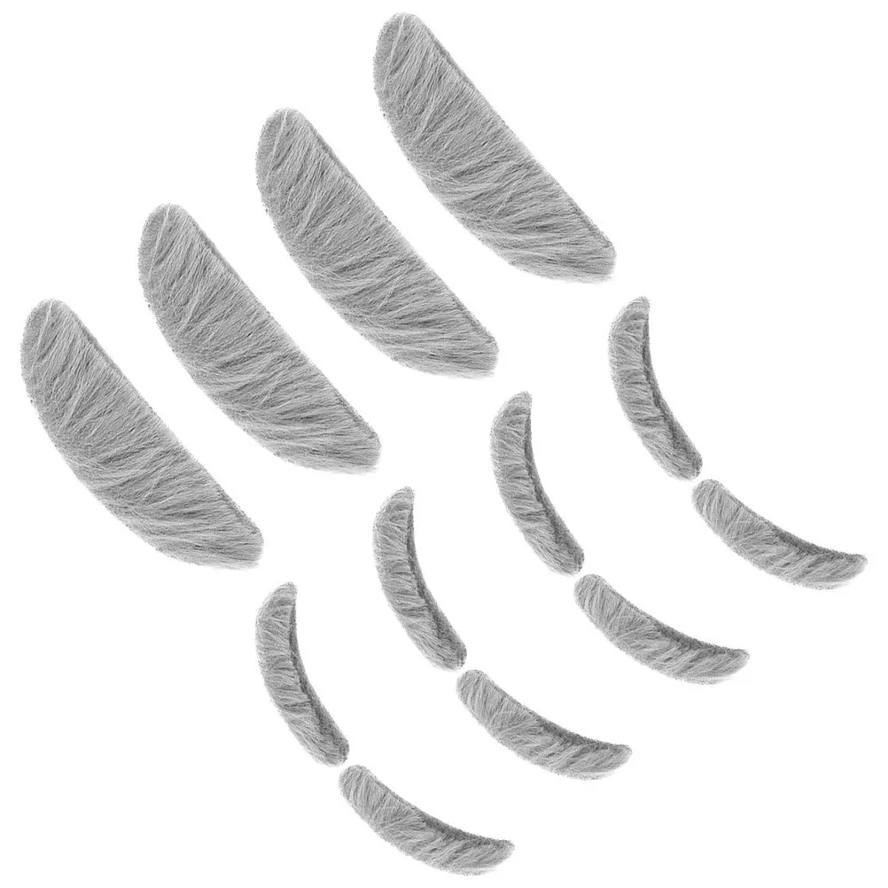 

Halloween Fake Mustache and Eyebrows 4 Sets Artificial Rabbit Beard for Party Costume Decor Old Man Props