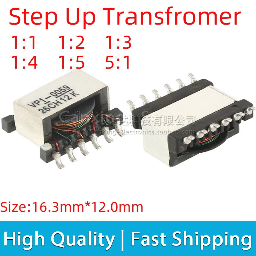 VP1-0059-R VP1-0059 6 winding Coupled Multipurpose 1:1 1:2 1:3 1:4 1:5 5:1 Booster Step Up Step Down Isolated Pulse Transformer