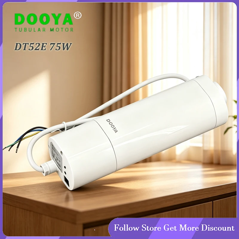 Dooya Electric Curtain Motor DT52E 75W with RF433 Remote Control for Smart Home Automation 220V Project Special Open/Close Funct