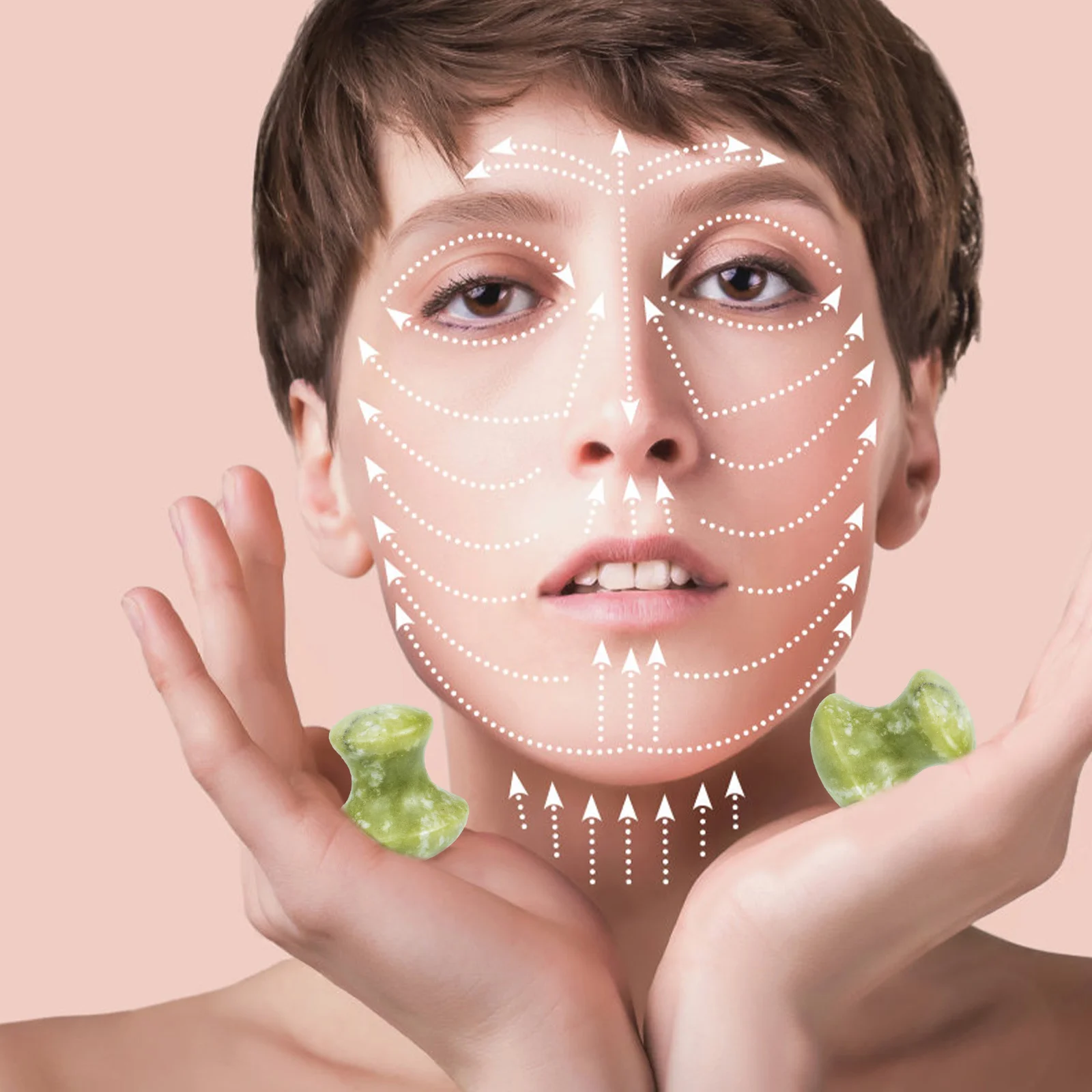 

2Pcs Mushroom Shaped Gua Sha Jade Massage Tool Facial Scraping Roller for Face Eye Neck Skin Care Relaxation Gua Sha Tool