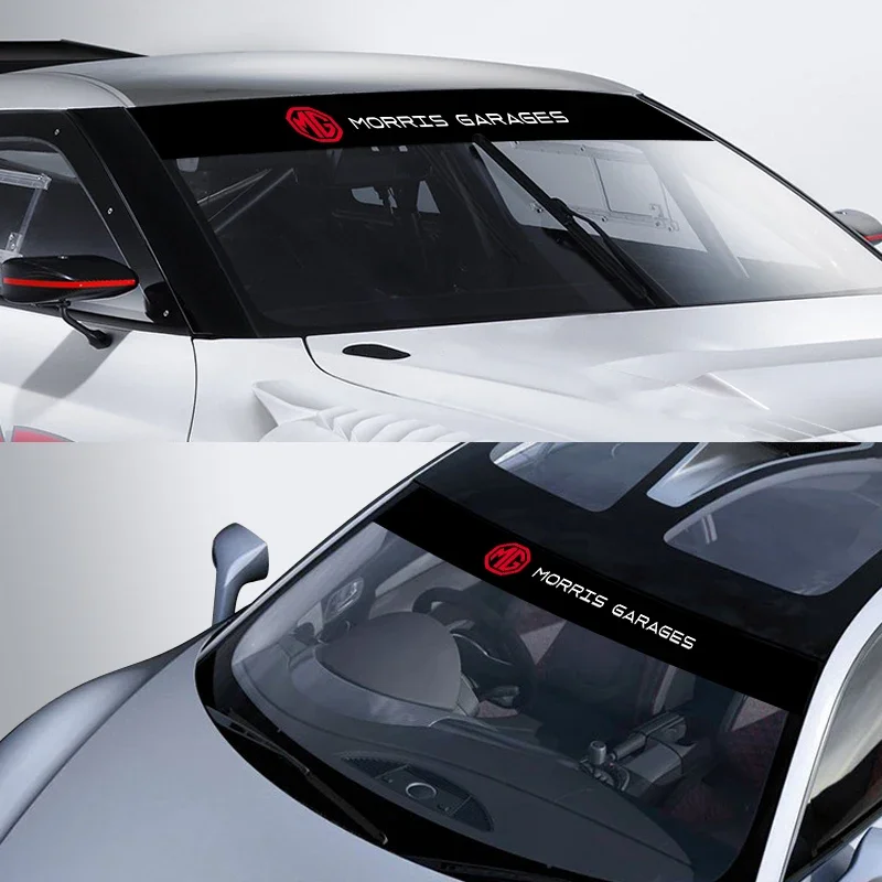 Front Glass Sun Shade Styling Banner Sticker For MG ZS MG6 MG5 HS MG7 GT Hector MG4 EV Car Window Decor Accessory