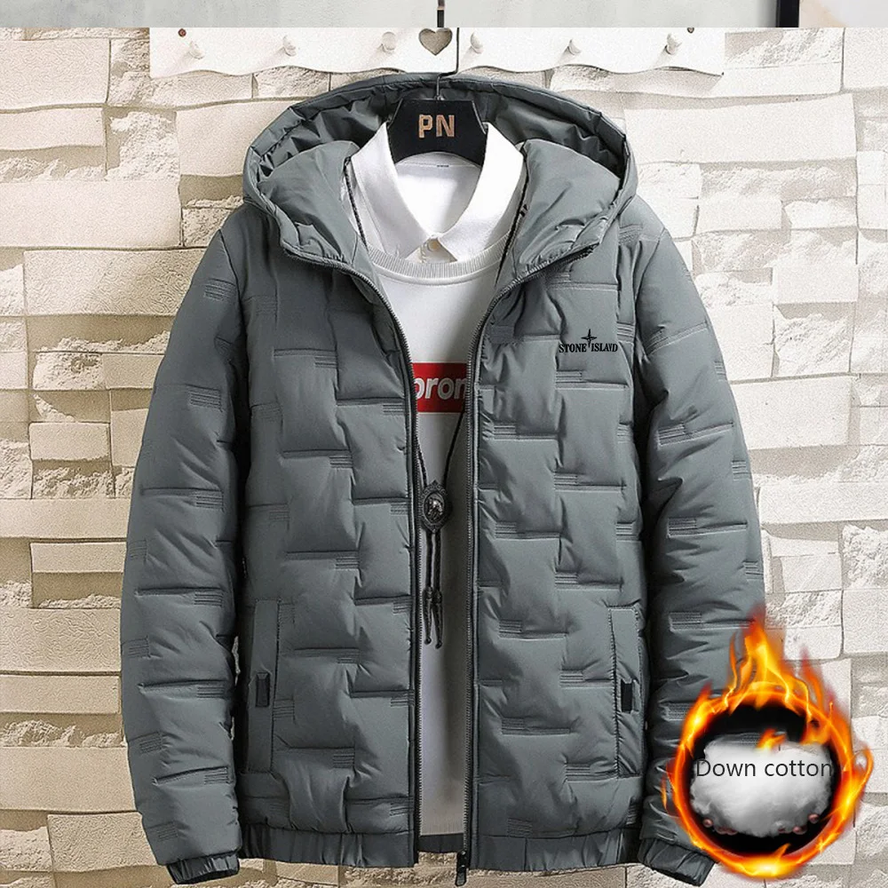 Street fashion trend cross-border men\'s winter coat new men\'s short style thick warm cotton coat hooded cotton jacket