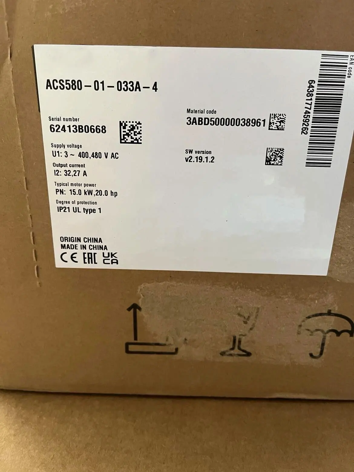 

Совершенно новый ACS580-01-033A-4 ACS580-01-039A-4 ACS580-01-046A-4 Гарантия один год