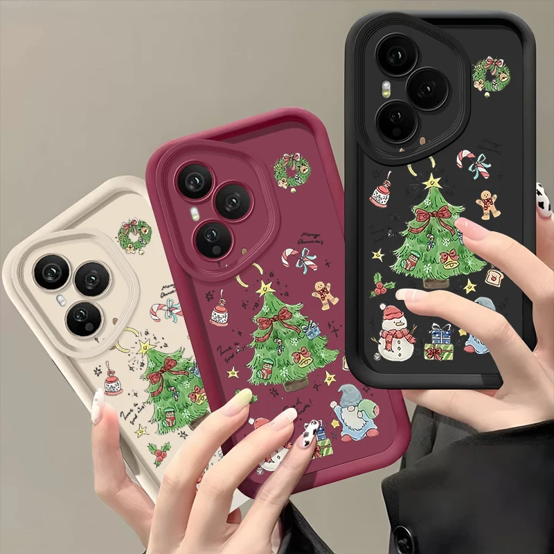 Custodia per telefono modello albero di Natale con fiocco per Honor 400 200 Pro Magic7 Lite X8c X9c Smart X6a X6b X6c Custodia morbida in silicone antiurto